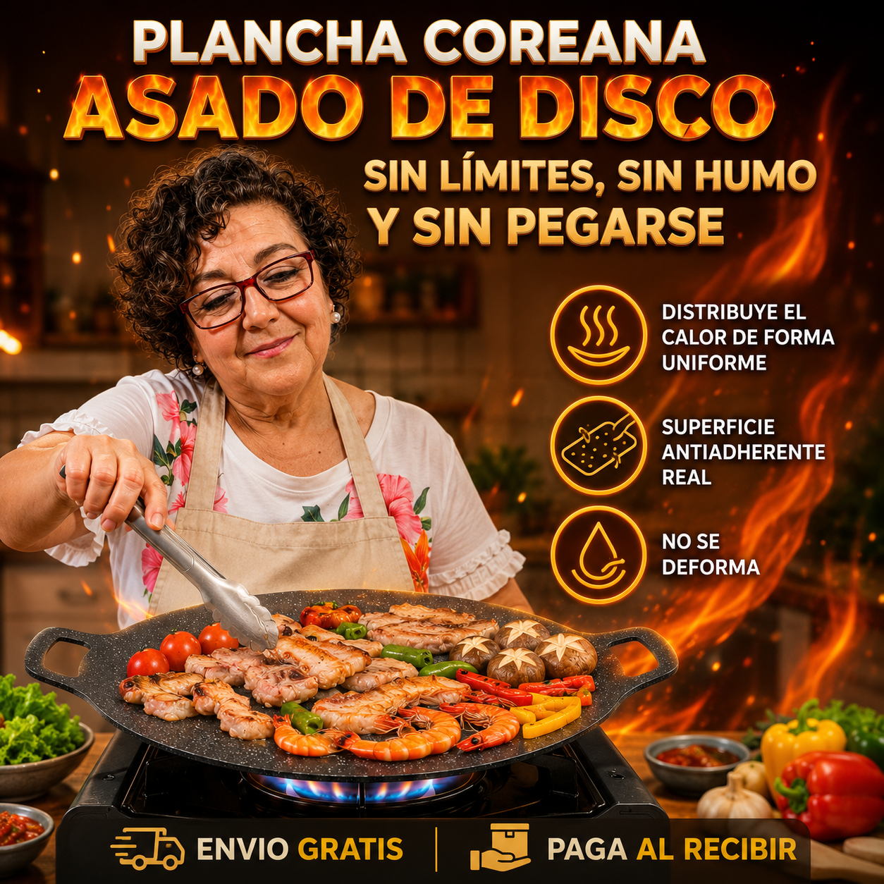 Plancha Coreana asado de disco - GrillMesa™️